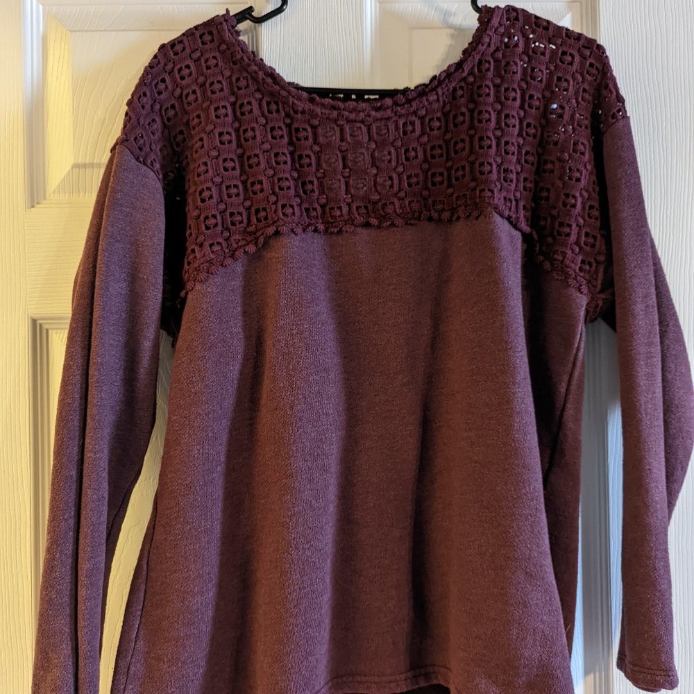 O'Neill sweater crochet fleece sz m
